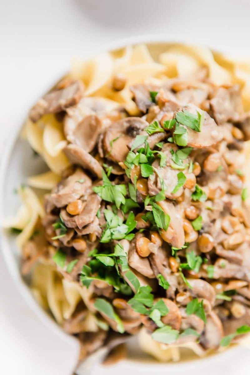 Lentil Mushroom Stroganoff