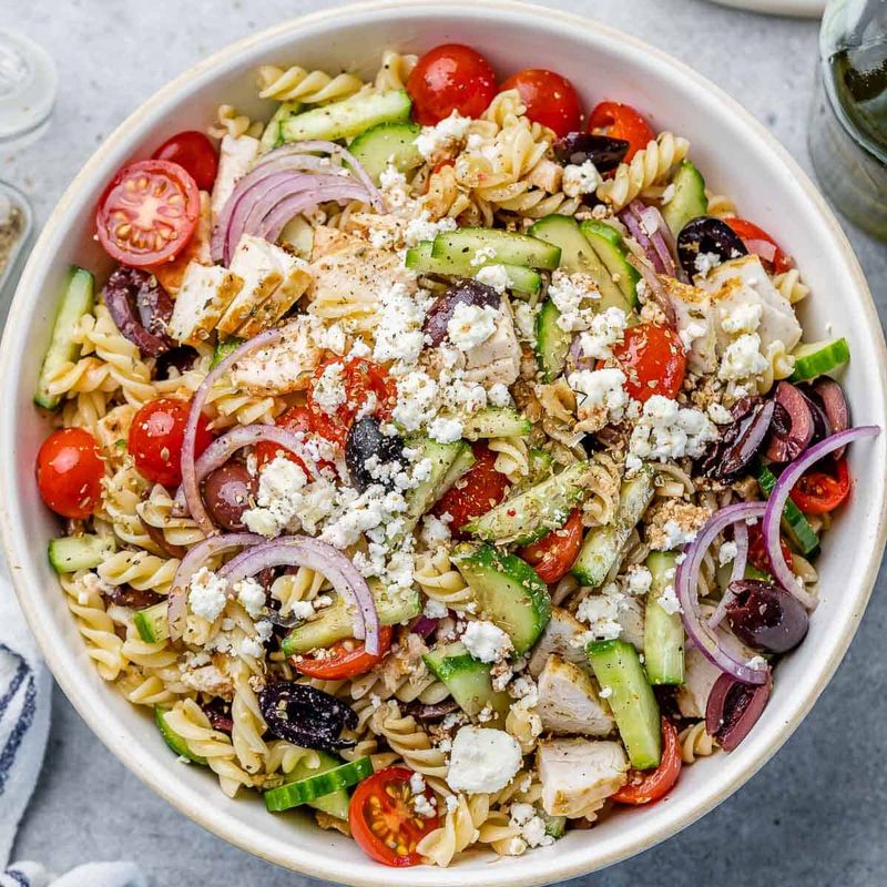 Greek Chicken Pasta Salad