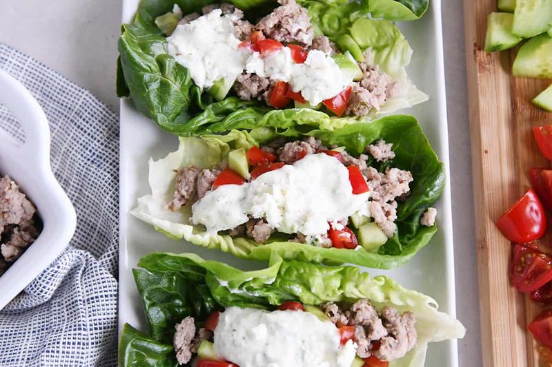 Greek Chicken Lettuce Wraps
