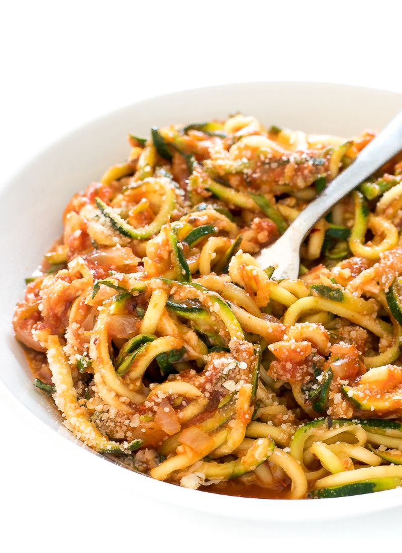 Zucchini Noodles with Jarred Marinara