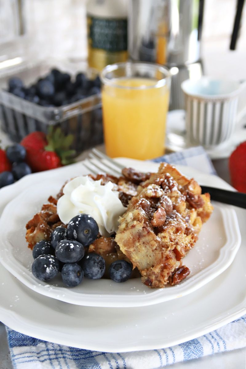Blueberry English Muffin Bread Pudding