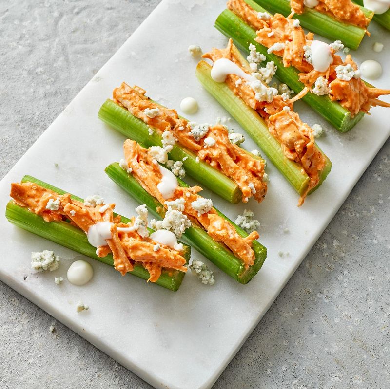 Buffalo Chicken Celery Boats