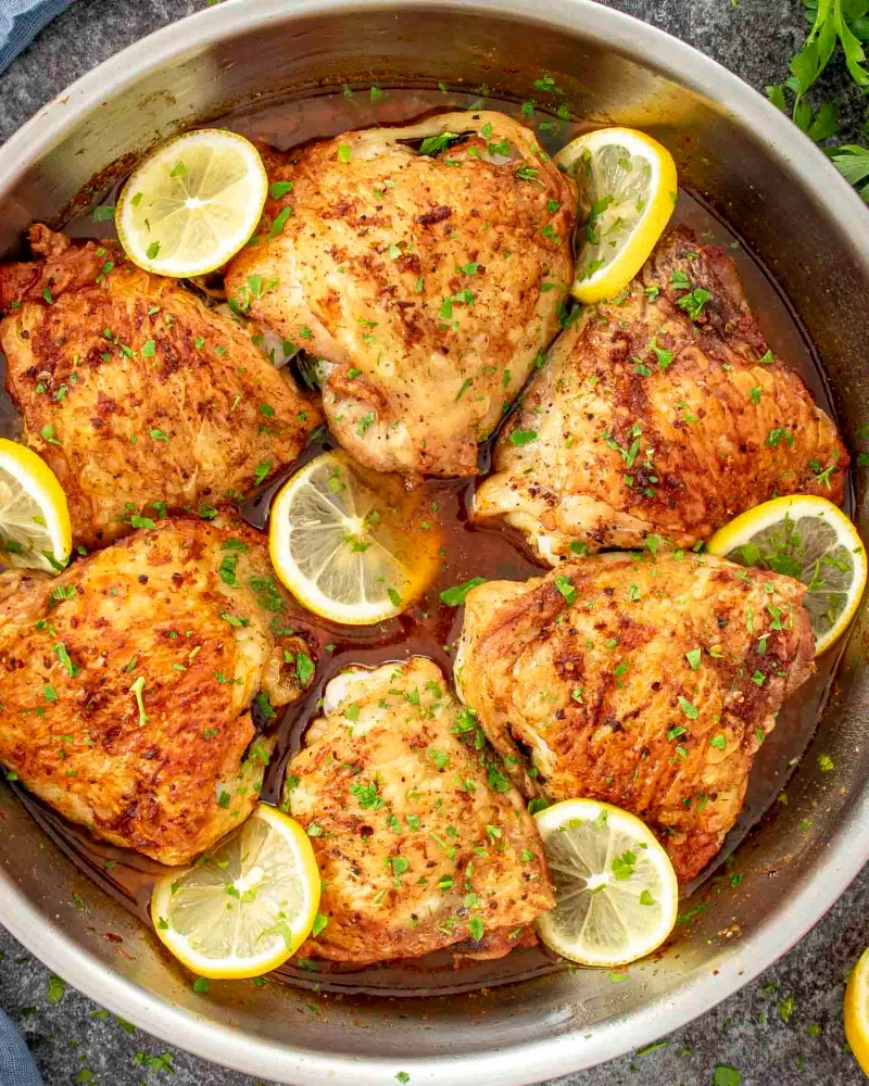 Lemon Herb Roast Chicken Thighs