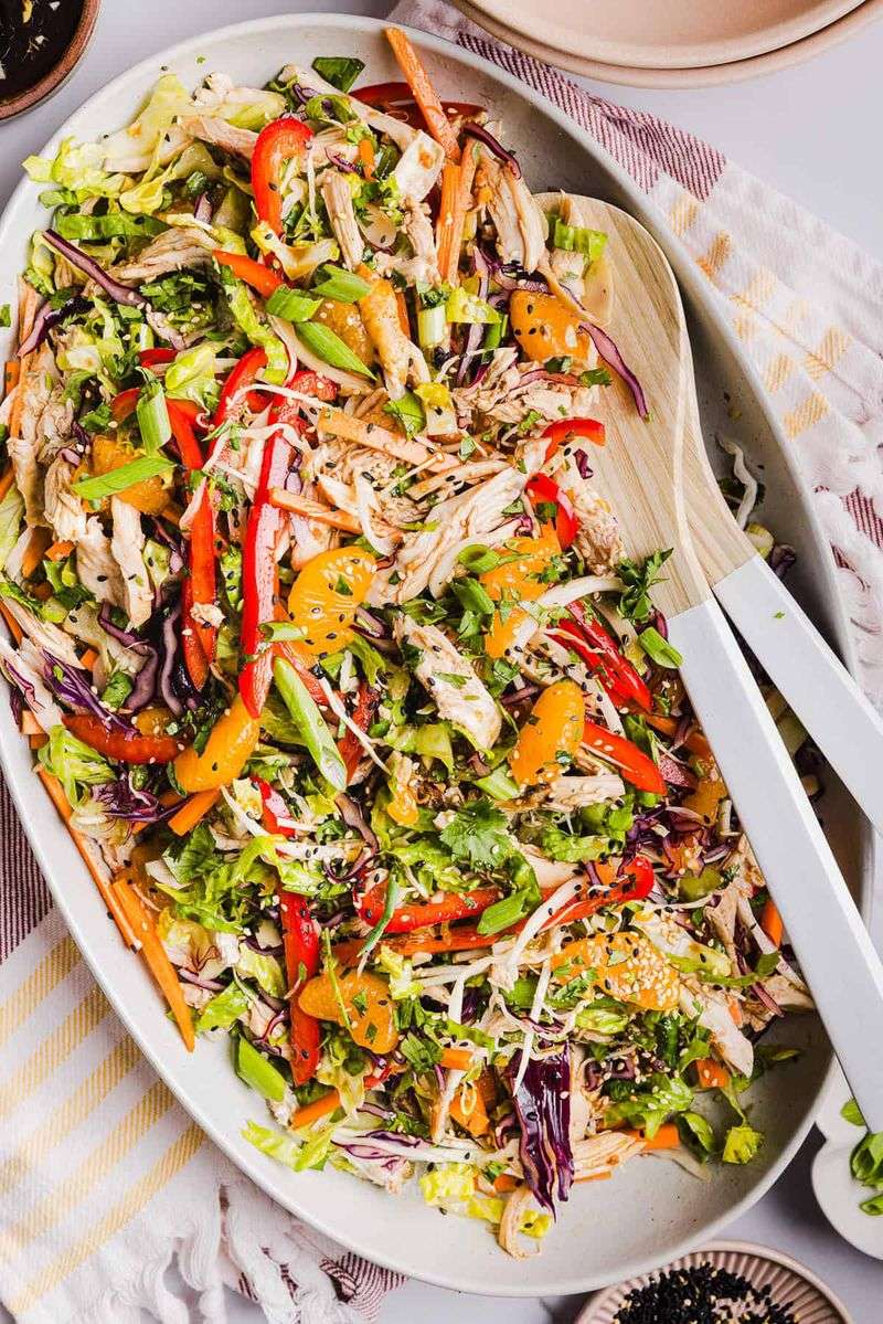 Chicken Salad with Cabbage and Pickled Onions