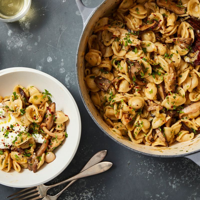 Mushroom Leek Pasta Bake