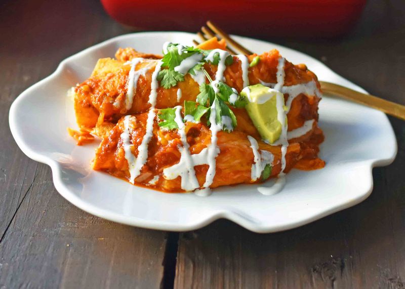 Calabrian Chile Chicken Enchiladas