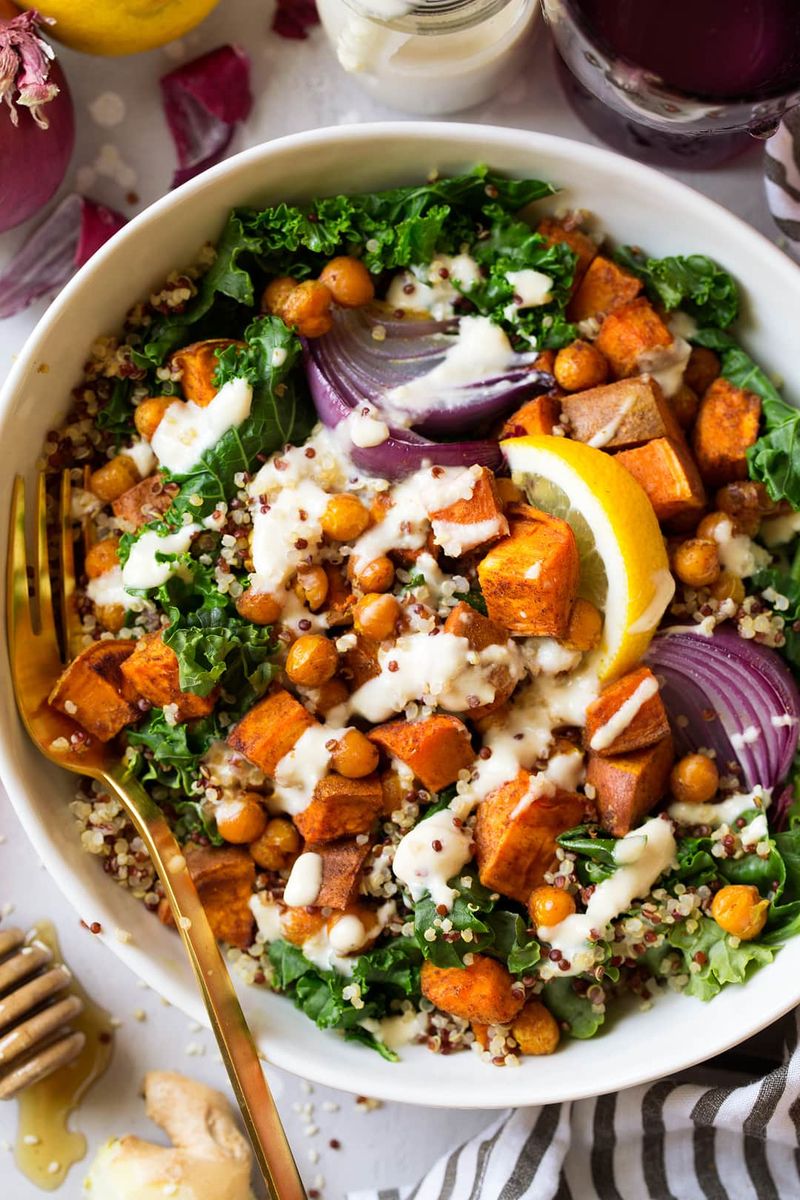 Roasted Sweet Potato & Chickpea Bowls