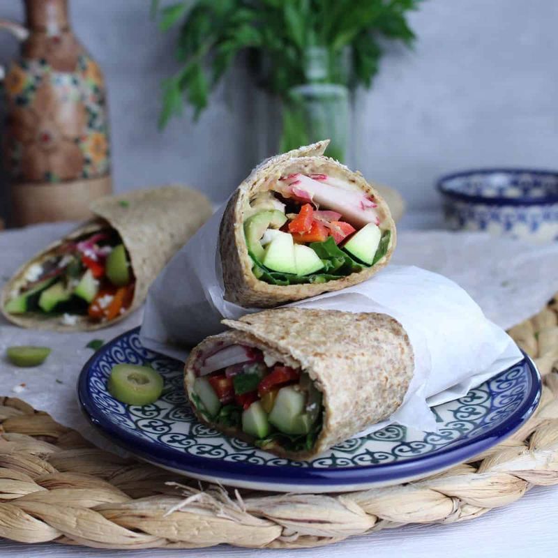 Mediterranean Hummus & Veggie Wrap