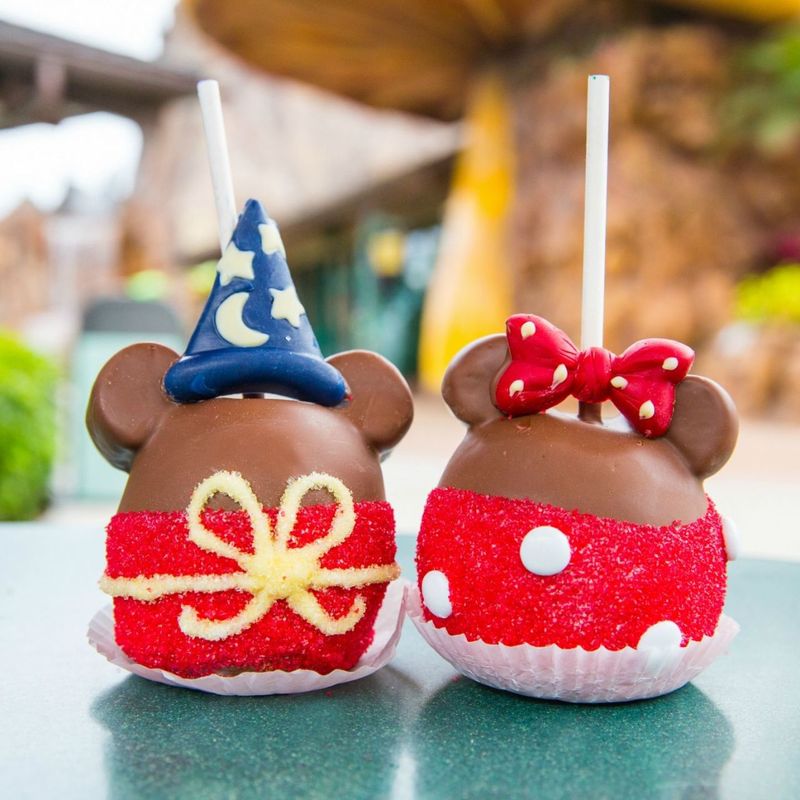 Mickey-Shaped Caramel Apple
