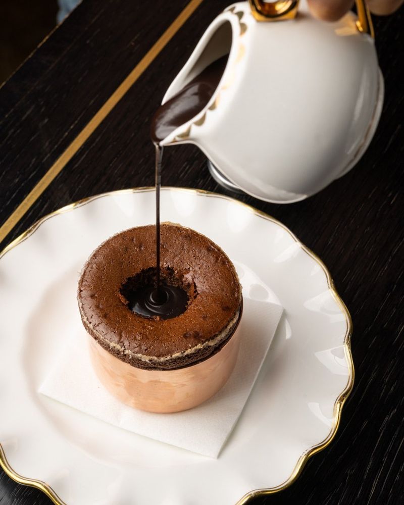 Chocolate Soufflé with Gold Leaf