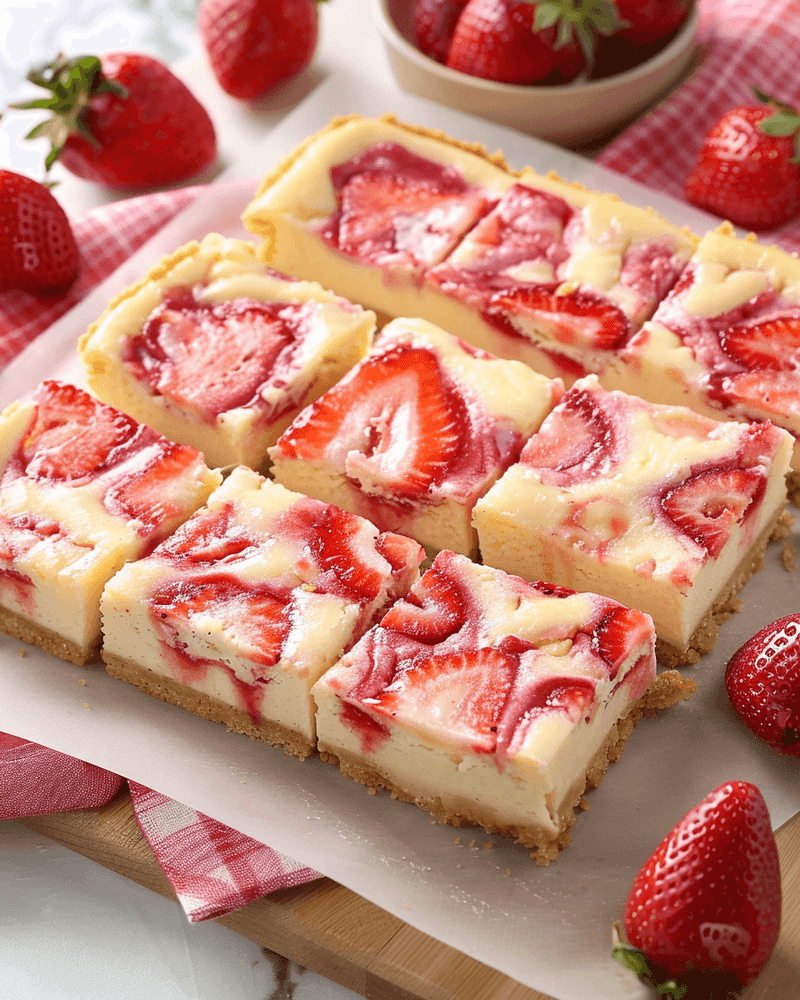 No-Bake Strawberry Cheesecake Bars
