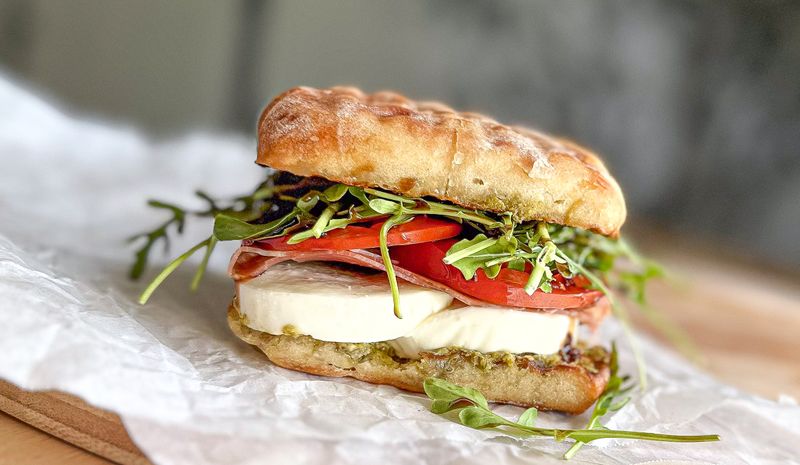 Mozzarella Cheese Sandwich with Pesto