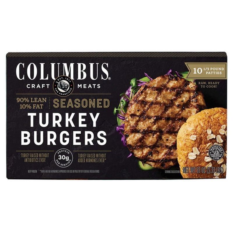 Columbus Meats Seasoned Turkey Burgers