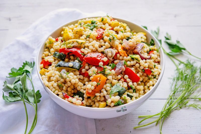 Couscous with Roasted Veggies and Feta