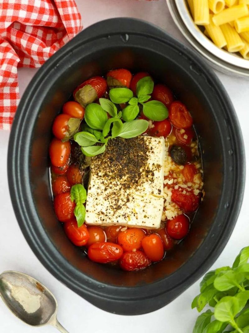 Slow Cooker Feta & Tomato Pasta