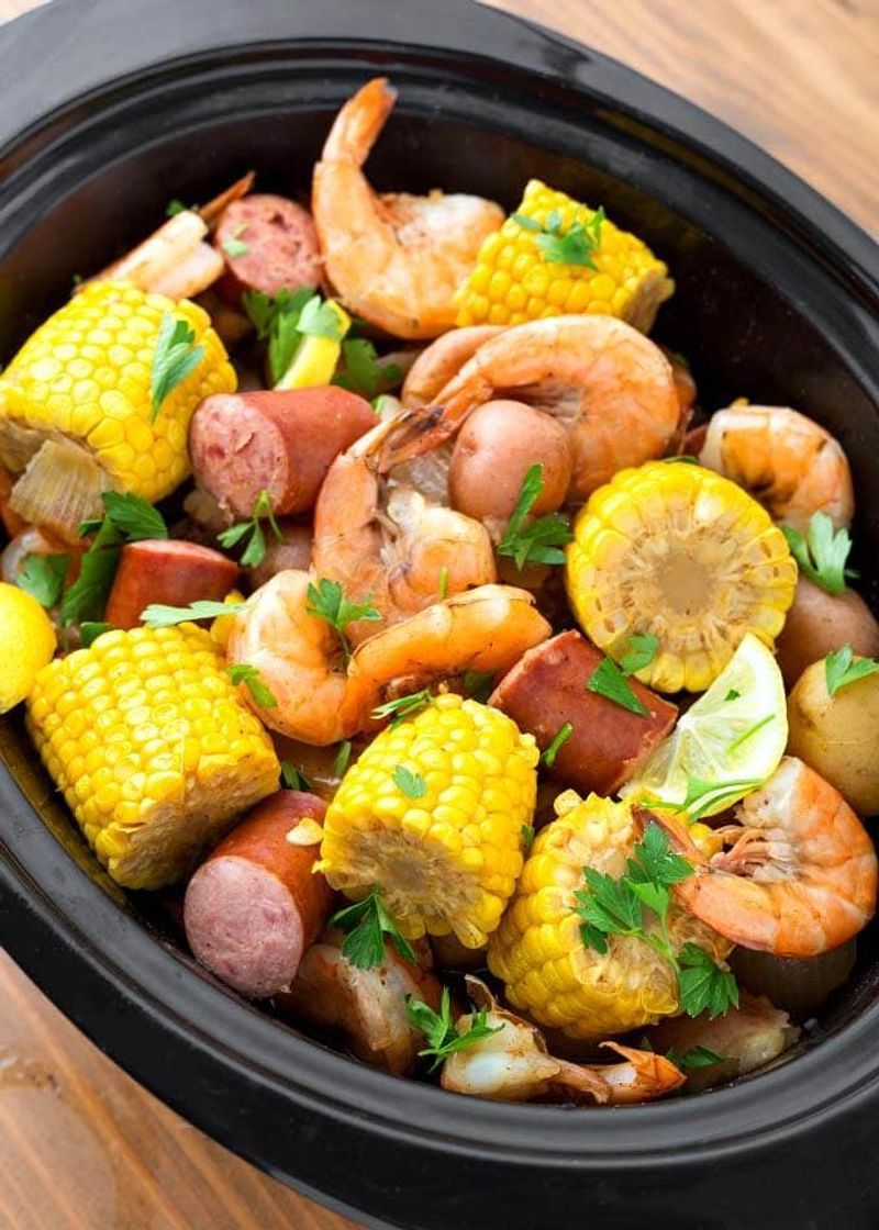 One-Pot Slow Cooker Shrimp Boil