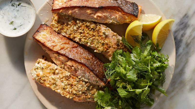 Broiled Beauty with Herb Crust