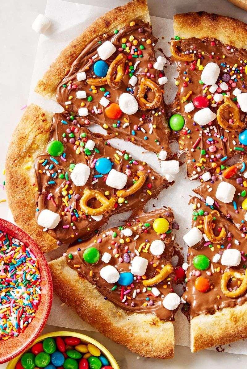 Dessert Pizza with Candy Toppings