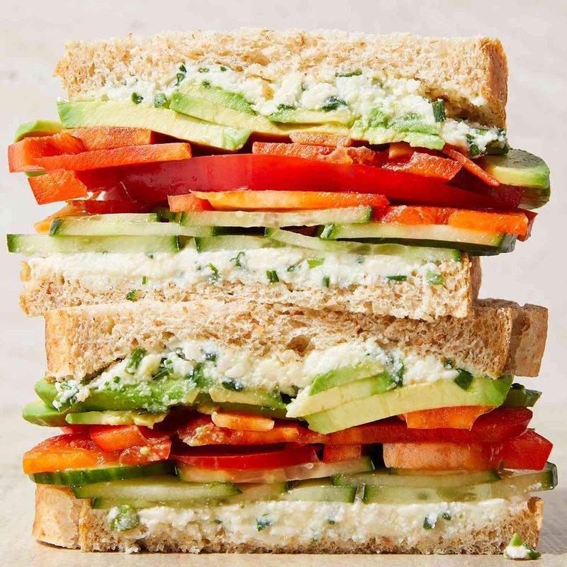 Cucumber-Avocado-Tomato Sandwich