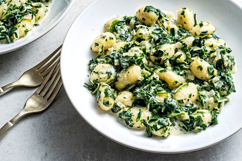 Gnocchi with Creamed Spinach