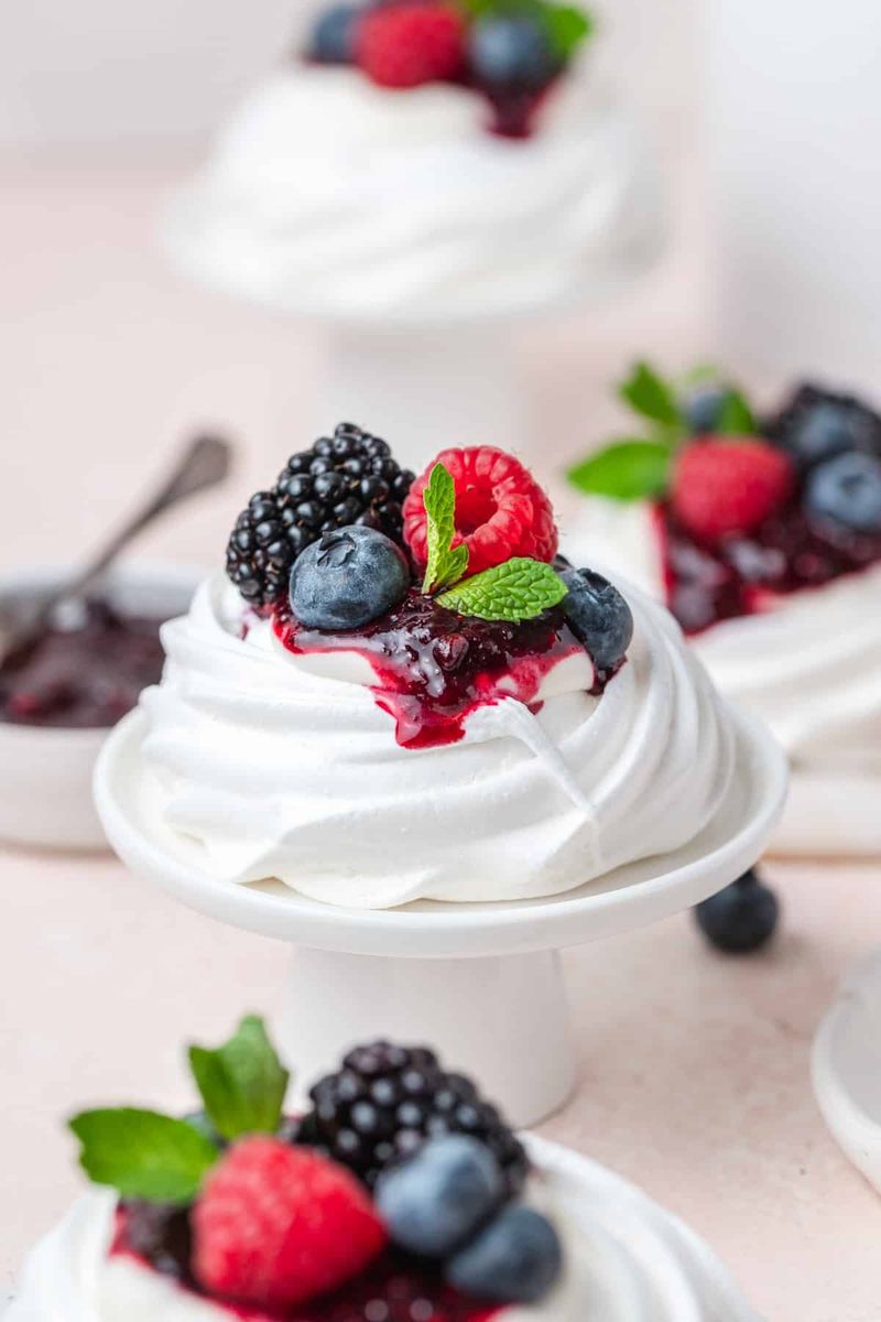 Mini Pavlovas With Spring Berries