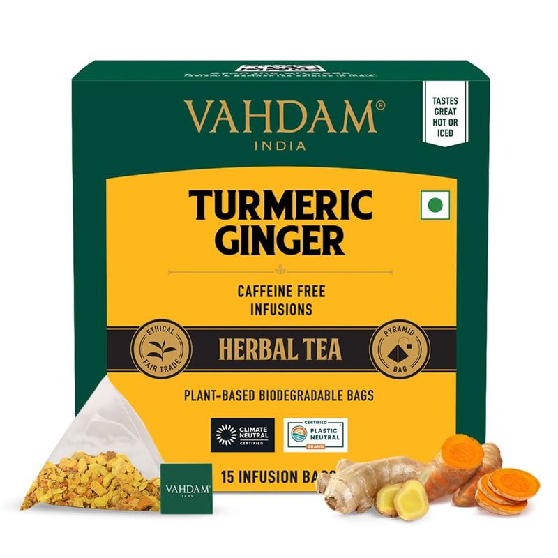 Vahdam Turmeric Ginger Herbal Tea