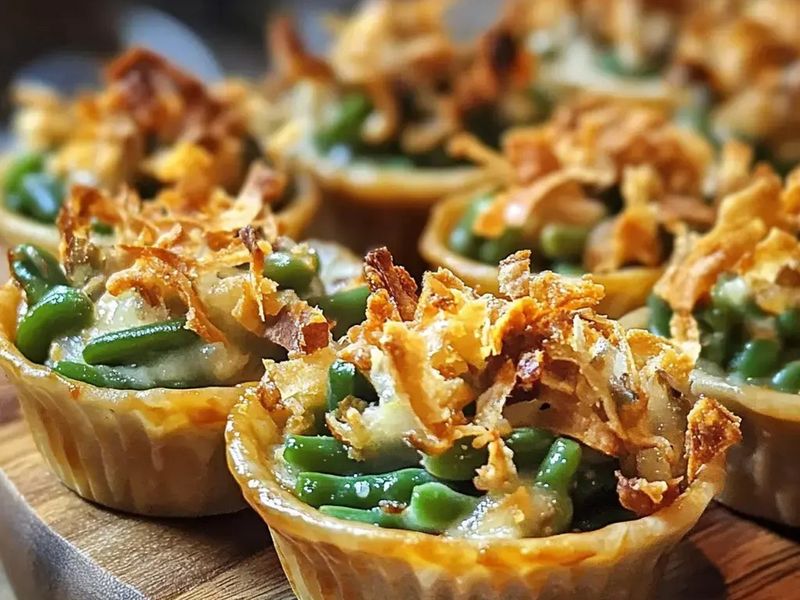 Mini Green Bean Casserole Bites