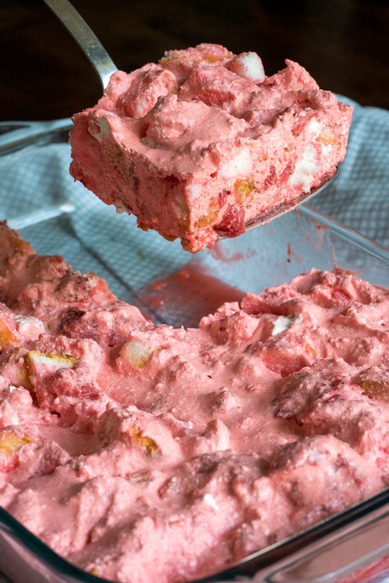 Strawberry Angel Food Jello Cake
