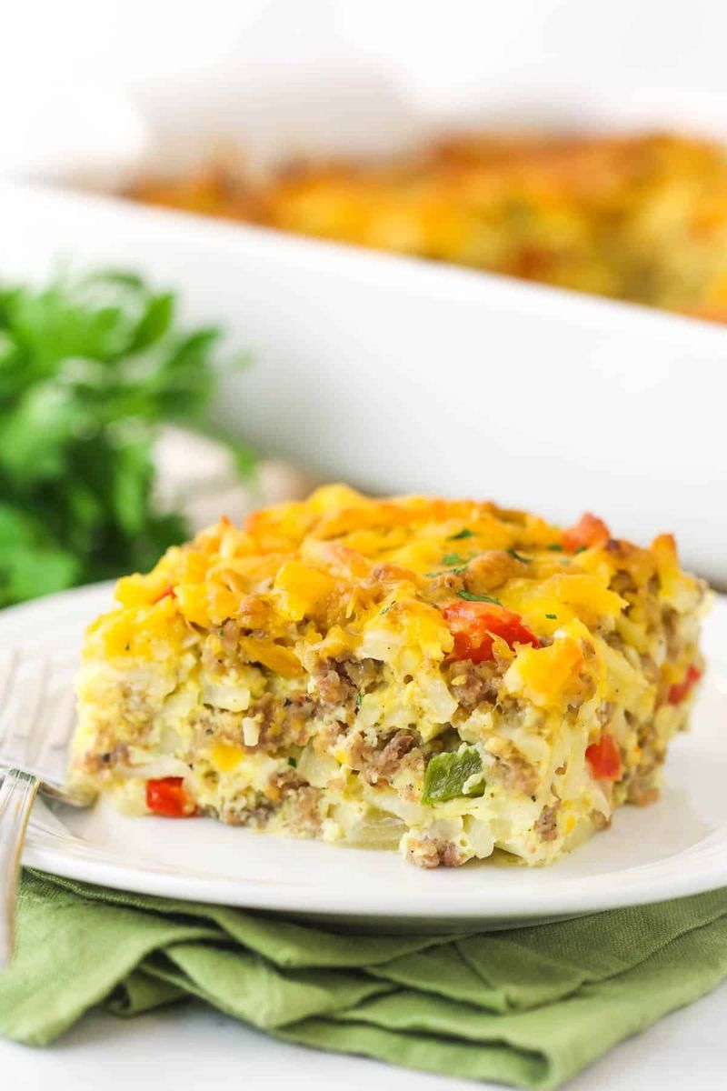 Overnight Breakfast Casserole with Hash Browns