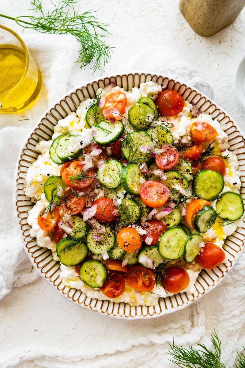Cottage Cheese with Vegetables: Protein-Packed Crunch