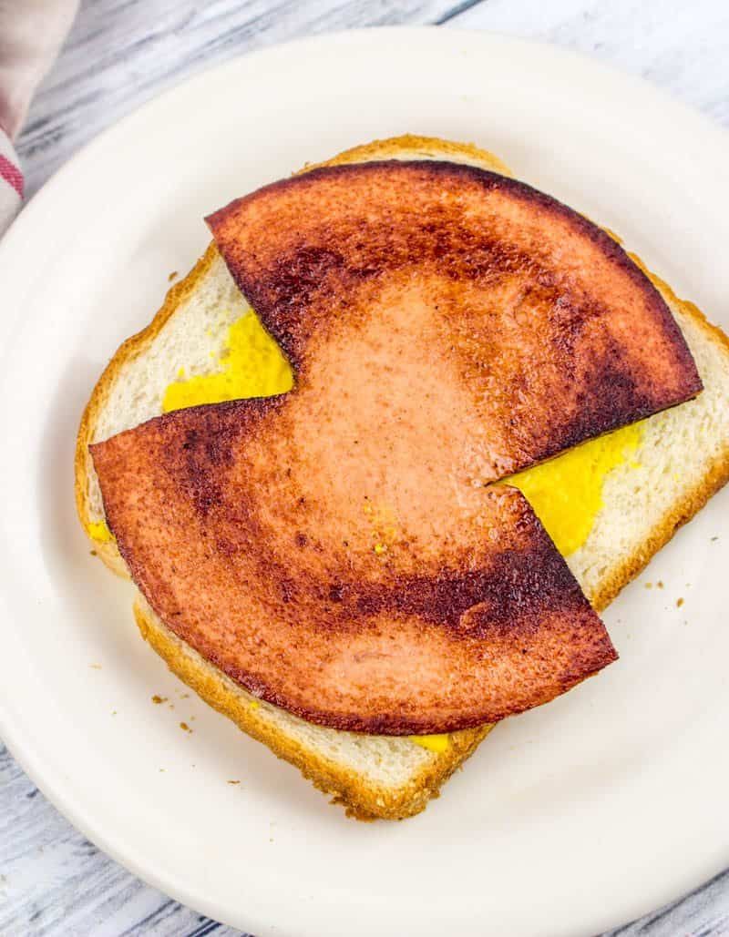 Fried Bologna with Mustard