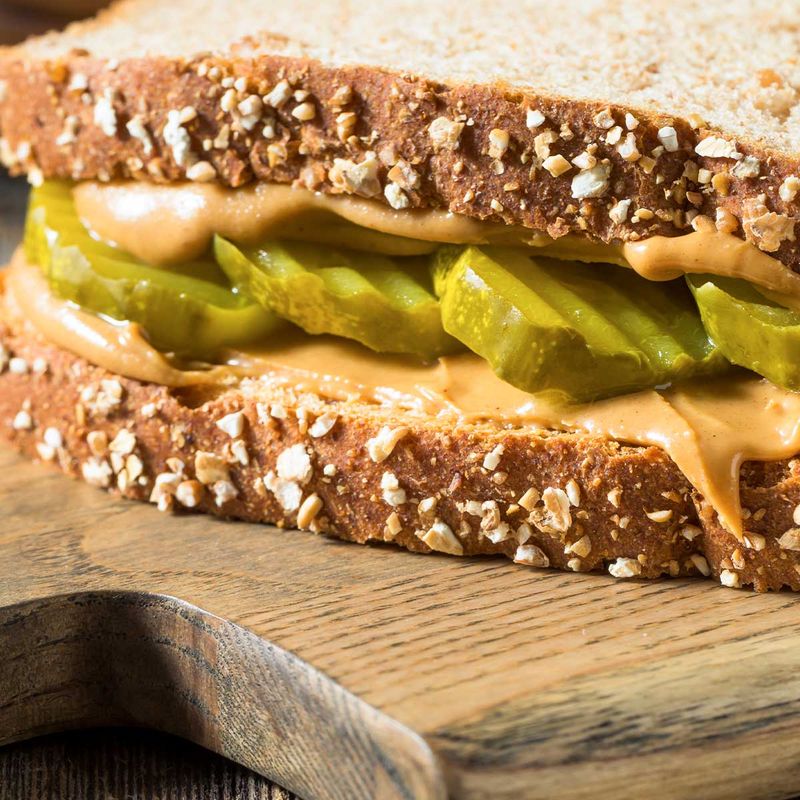 Pickle and Peanut Butter Sandwich