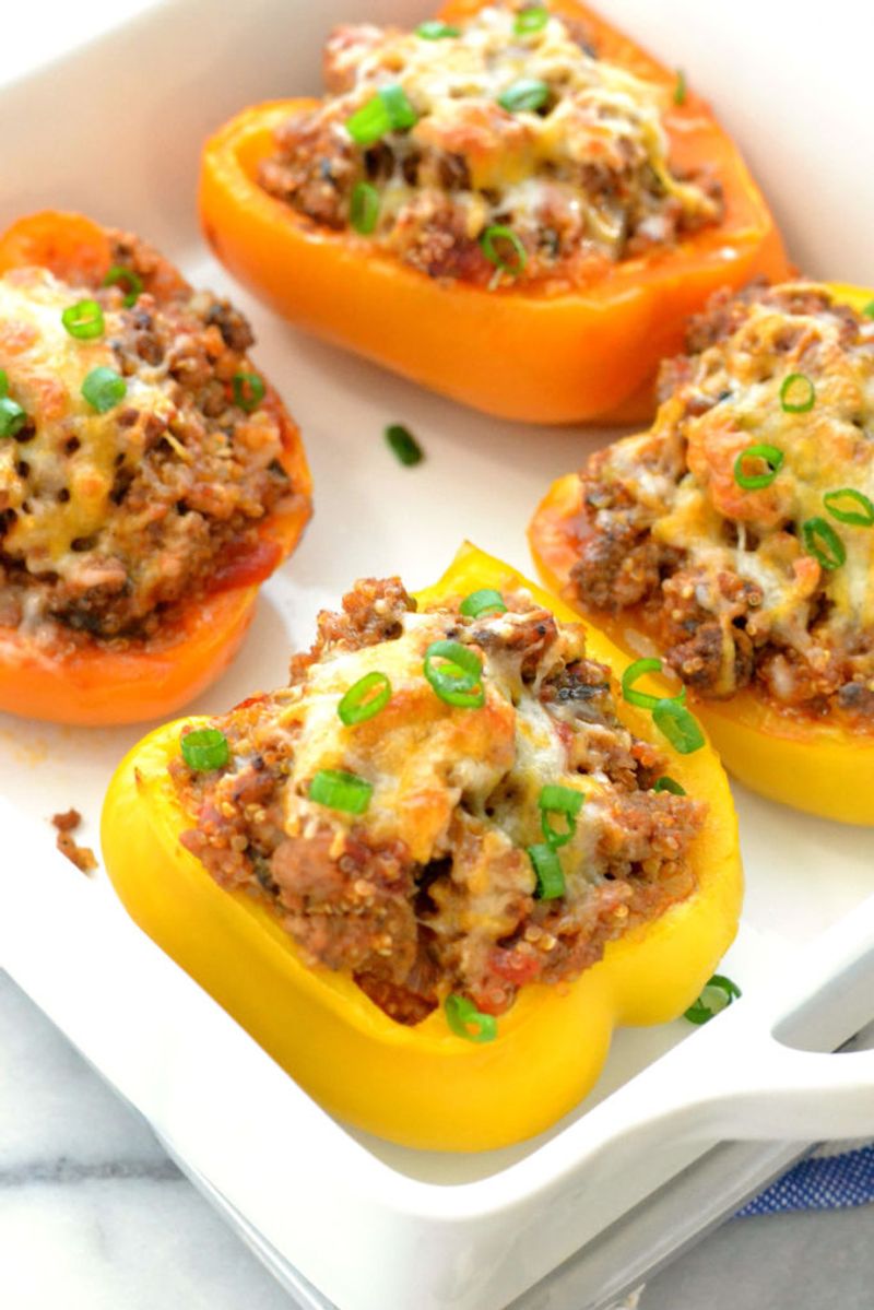 Turkey and Quinoa Stuffed Peppers