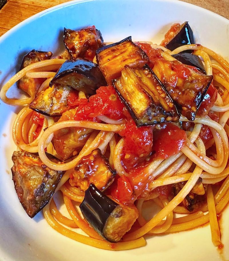 Eggplant and Tomato Pasta