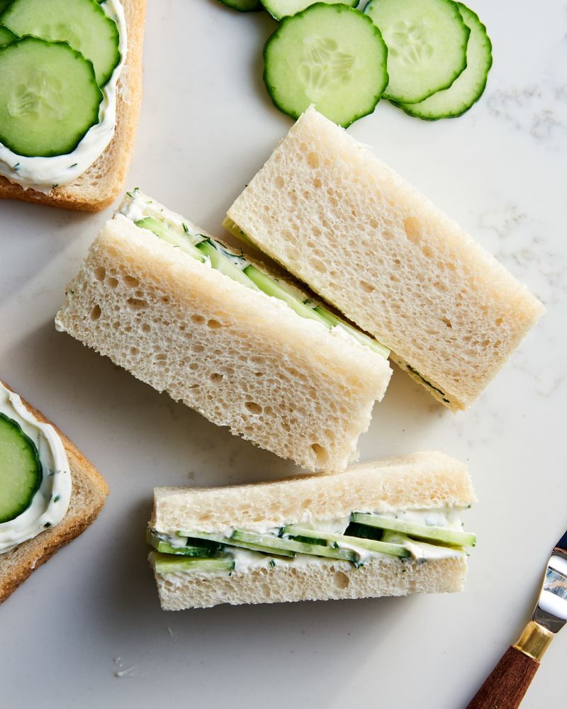 Cucumber and Cream Cheese Tea Sandwiches