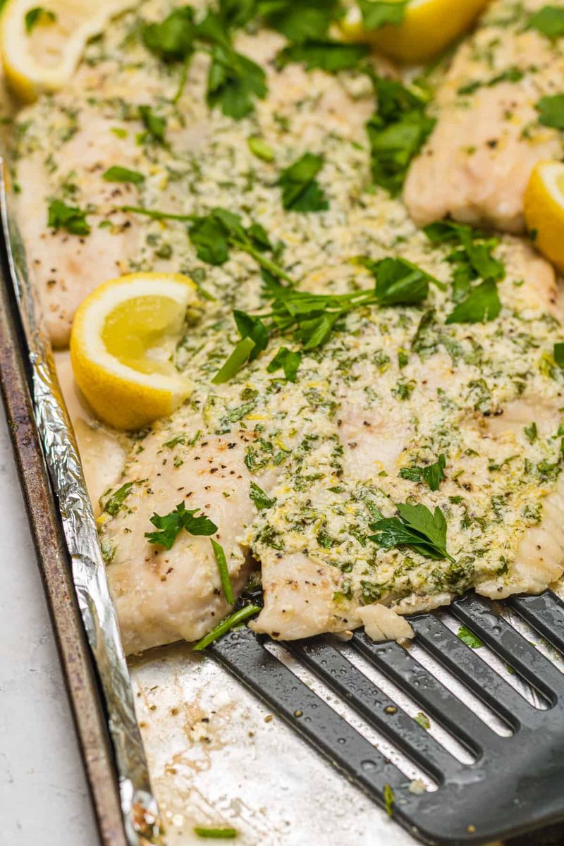 Baked Fish With Lemon Herb Sauce