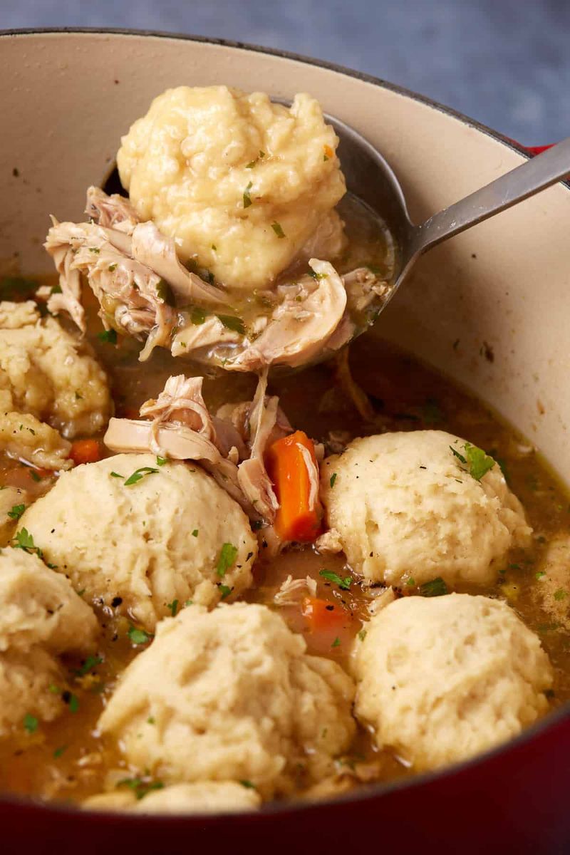 Southern Chicken And Dumplings With Steamed Biscuits