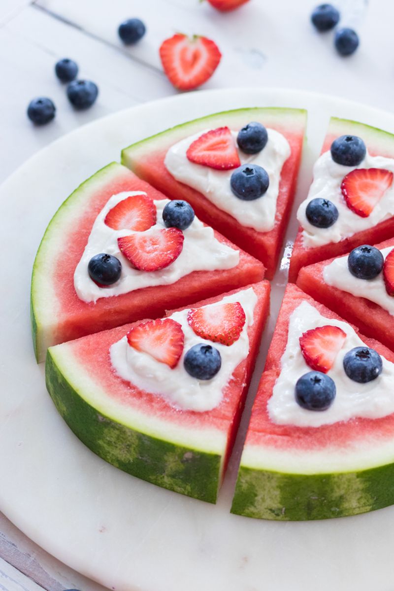 Mini Watermelon Fruit Pizzas