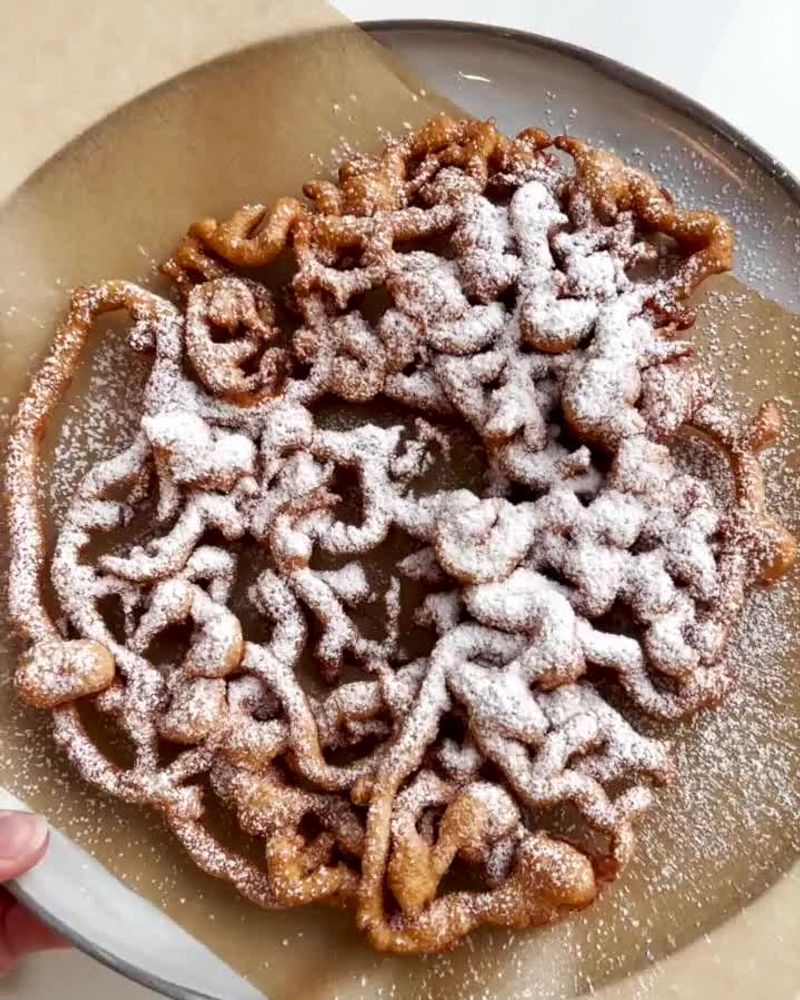Funnel Cake Covered in Powdered Sugar