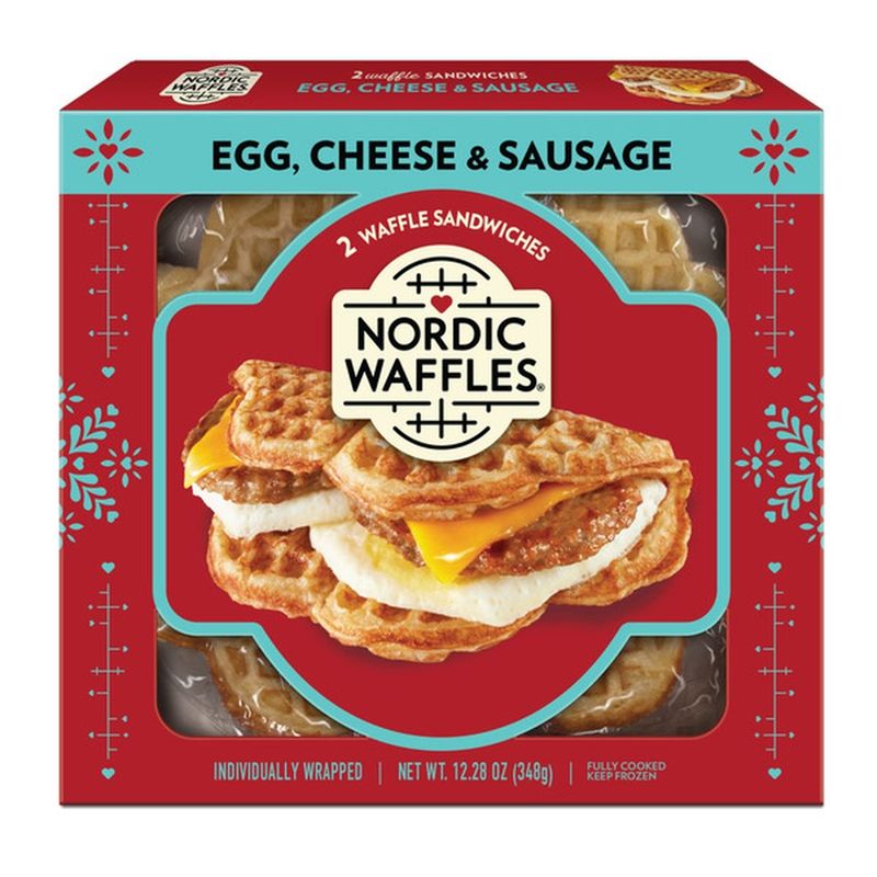 Nordic Waffles Egg & Sausage Sandwich