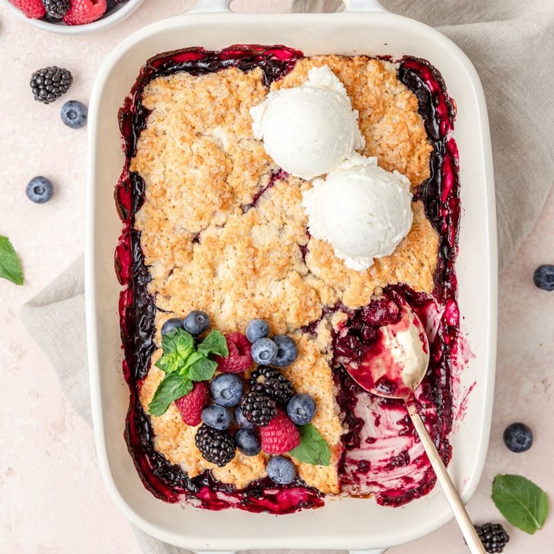 Warm Cobbler With Fresh Berries