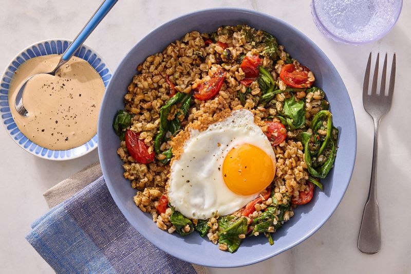 Grain Bowls with Greens & Eggs