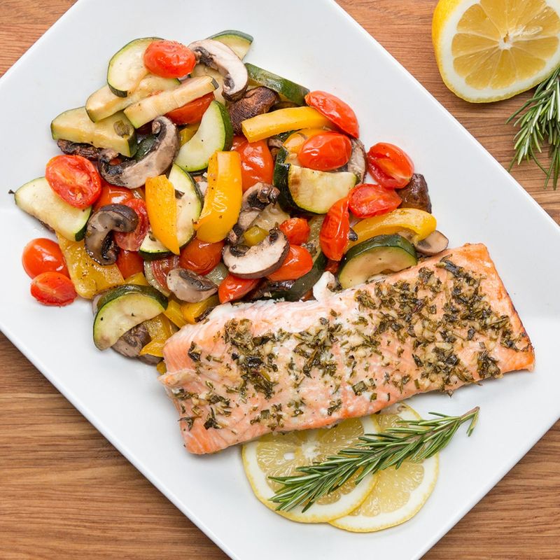 Lemon Herb Grilled Fish with Roasted Vegetables