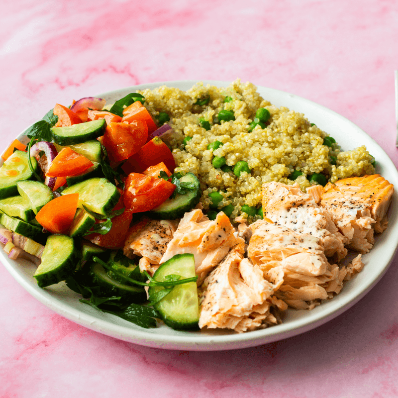 Grilled Salmon with Quinoa and Roasted Vegetables
