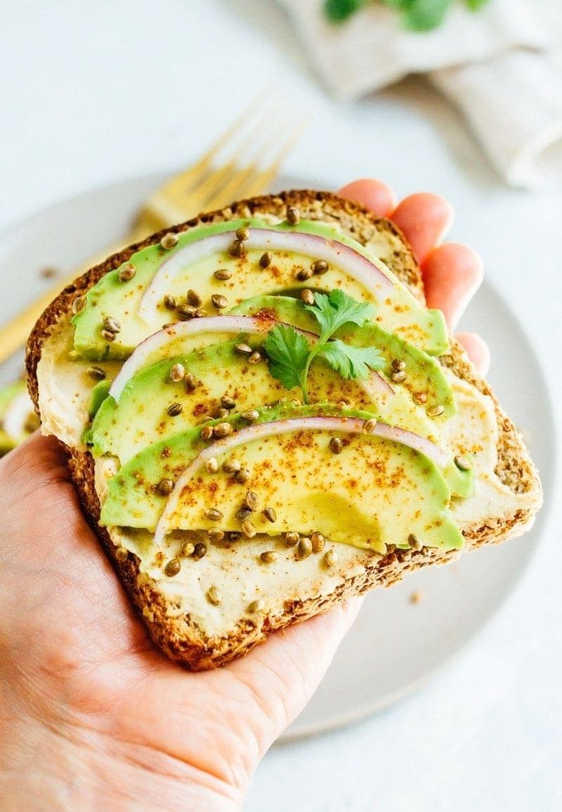 Whole Grain Toast with Avocado and Hemp Seeds
