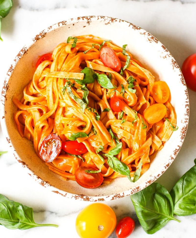 Roasted Red Pepper Fettuccine