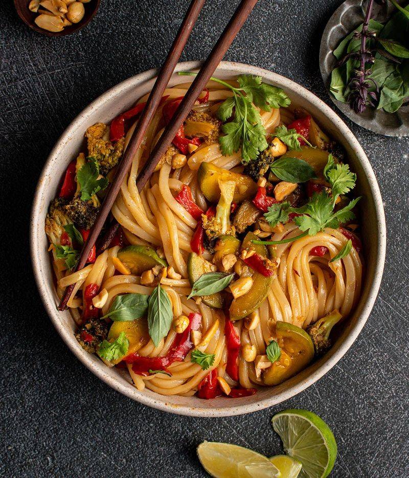Spicy Thai-Inspired Vegetable Noodle Bowl