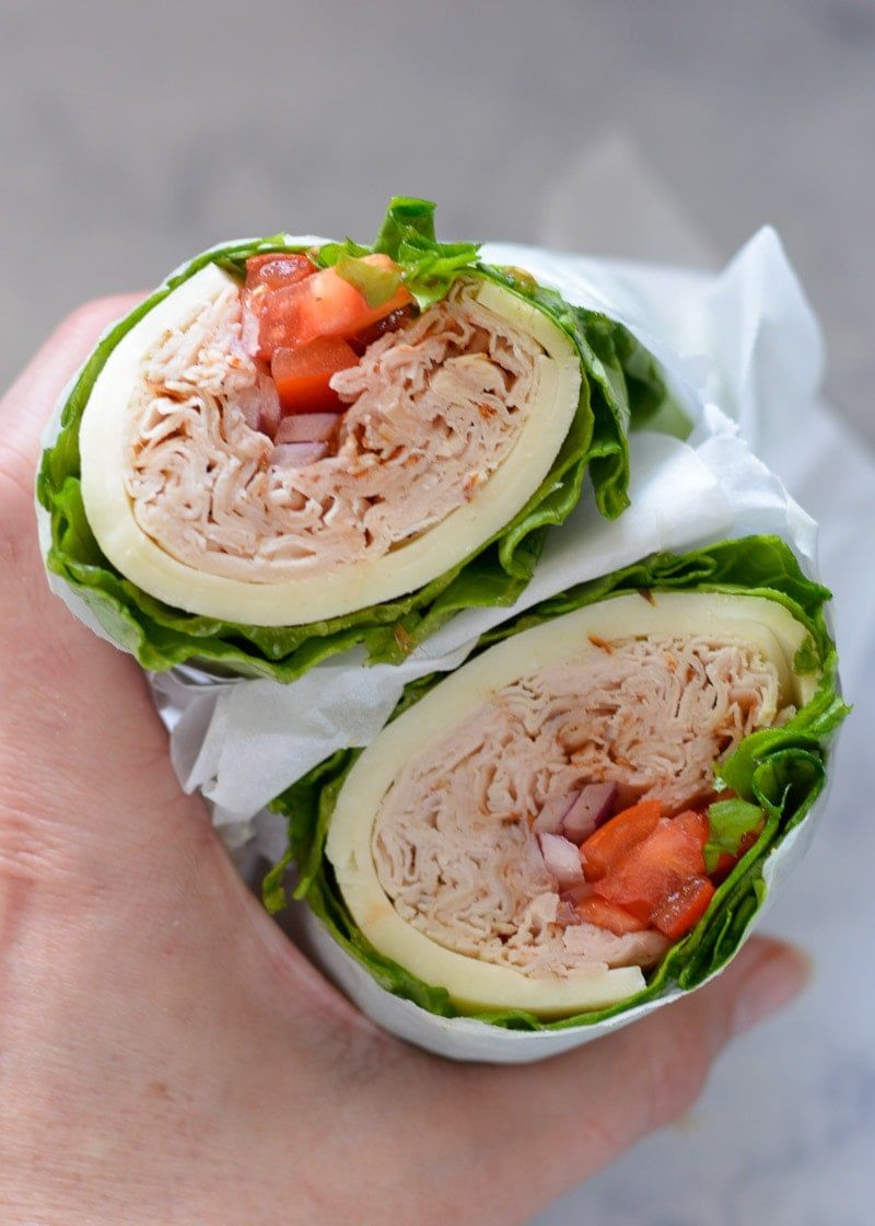 Turkey Wraps with Lettuce Instead of Bread