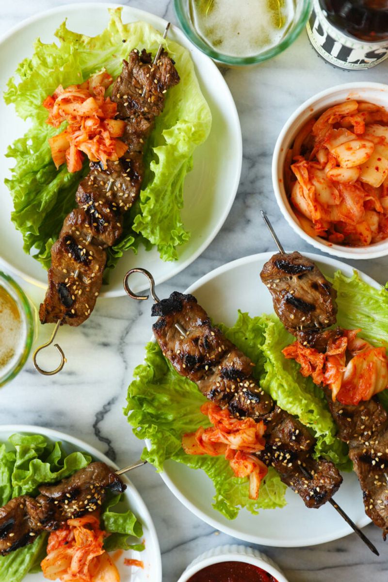 Spicy Korean BBQ Beef Kabobs