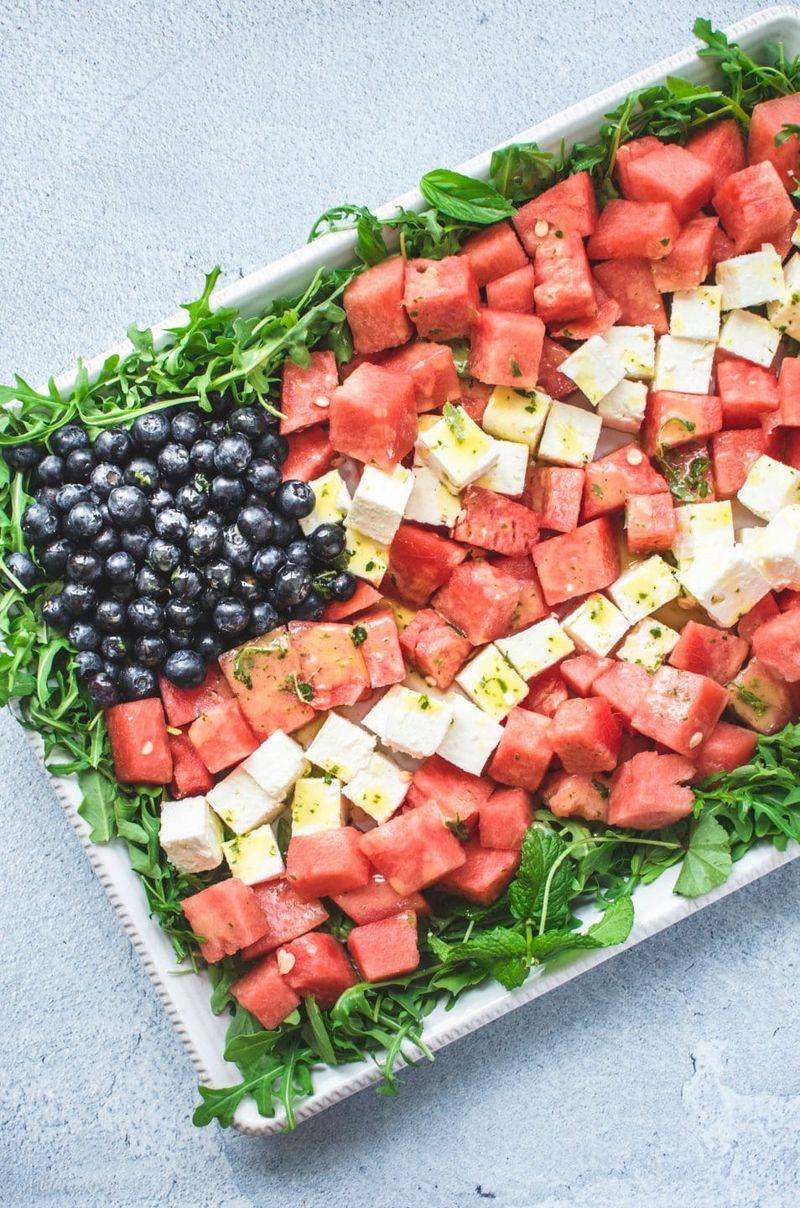 Watermelon Feta Flag Salad